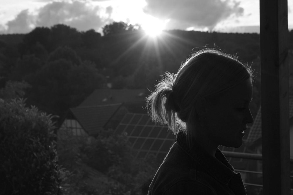 Juliane Breit bei Sonnenuntergang