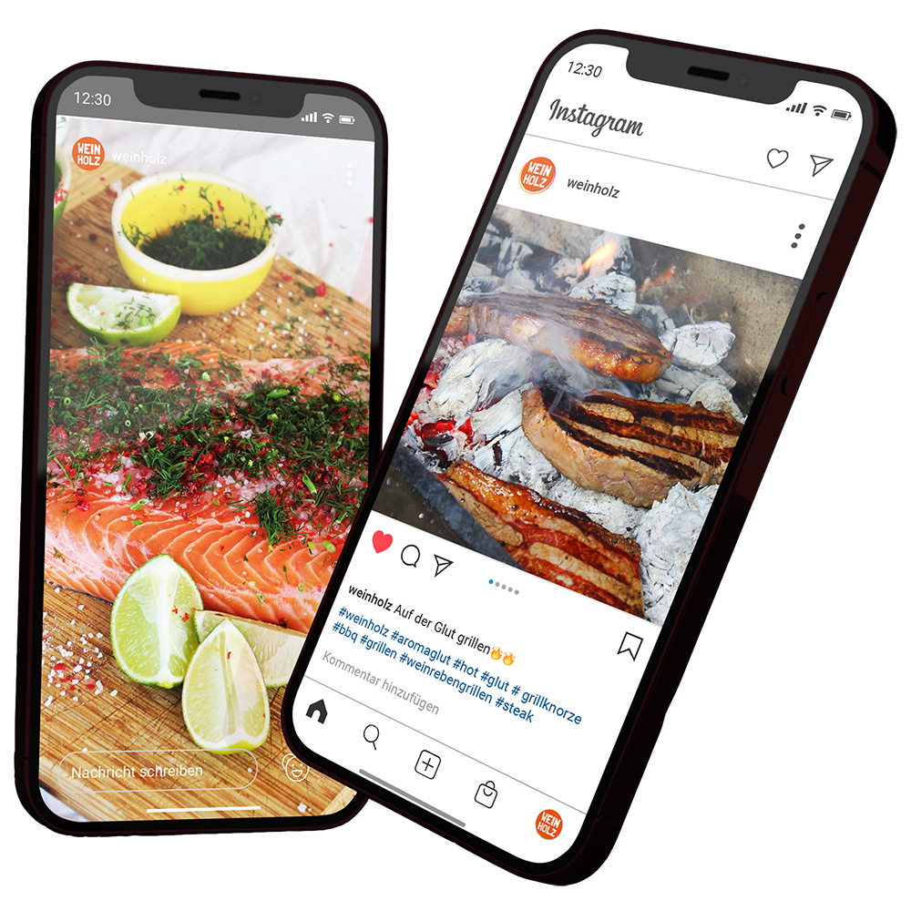 Smartphones mit WEINHOLZ Instagram Account